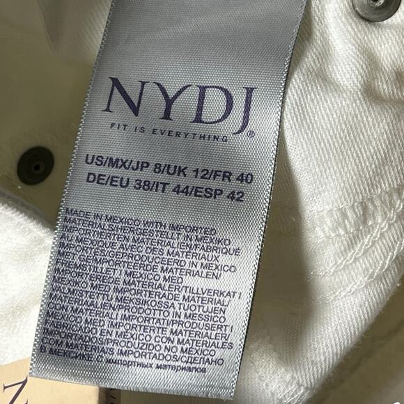 NWT NYDJ Marilyn Straight Optic White Sz 8 Feminine 90’s Hippie Stretch LiftTuck - Picture 5 of 10